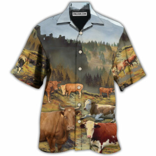 Cow Large Mountain - Hawaiian Shirt - Owl Ohh - Owl Ohh
