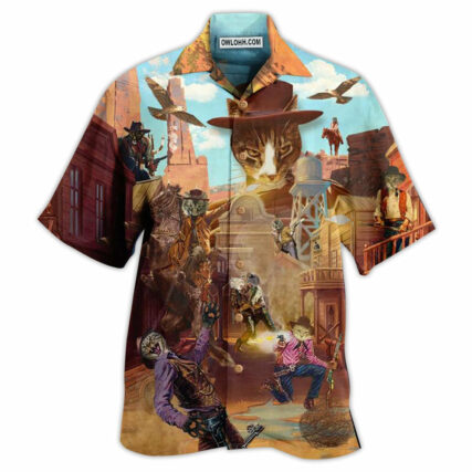 Cowboy Cats Love Life Vintage - Hawaiian Shirt - Owl Ohh - Owl Ohh