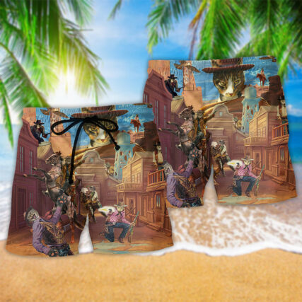Cowboy Cats Love Life Style - Beach Short - Owl Ohh - Owl Ohh