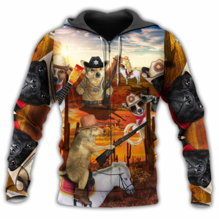 Cowboy Dog Cool Love Life - Hoodie - Owl Ohh - Owl Ohh