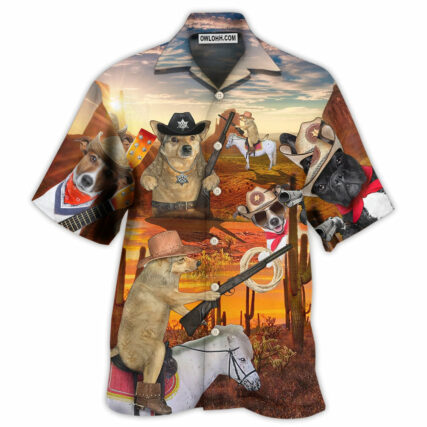 Cowboy Dog Love Life Funny - Hawaiian Shirt - Owl Ohh - Owl Ohh