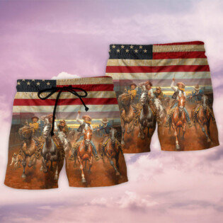 Cowboy Happy On Independence Day - Beach Short - Owl Ohh - Owl Ohh