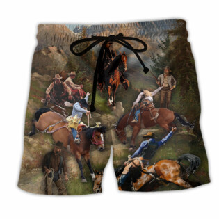 Cowboy Into The Forest Classic Style - Beach Short - Owl Ohh - Owl Ohh
