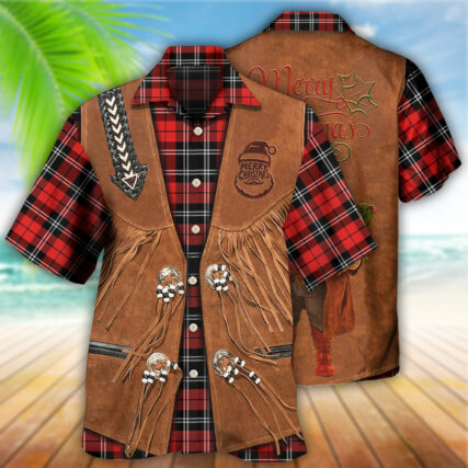 Cowboy Santa Christmas Vintage Style - Hawaiian Shirt - Owl Ohh - Owl Ohh