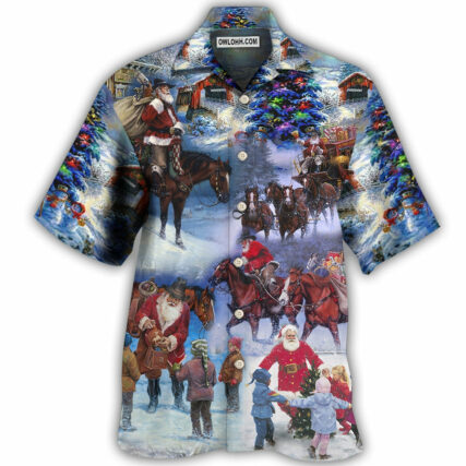 Cowboy Santa Merry Christmas Love Children - Hawaiian Shirt - Owl Ohh - Owl Ohh