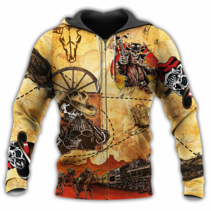 Cowboy Skull Love Life Vintage - Hoodie - Owl Ohh - Owl Ohh