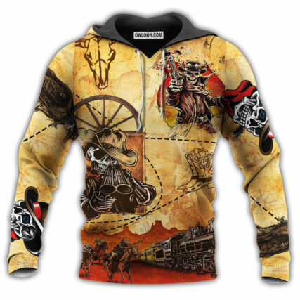 Cowboy Skull Love Life Vintage - Hoodie - Owl Ohh - Owl Ohh