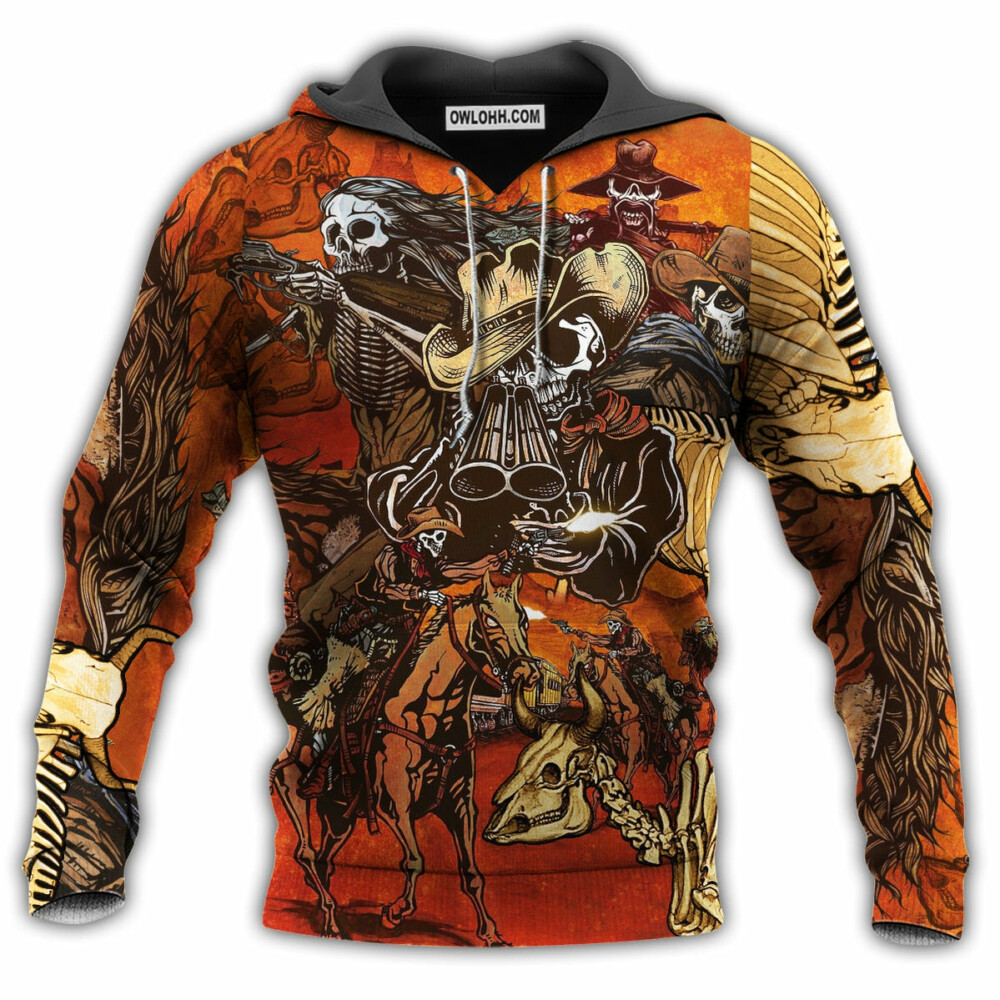 Cowboy Skull War Cool Style - Hoodie - Owl Ohh - Owl Ohh