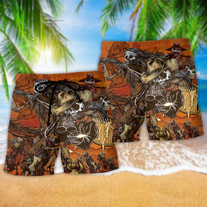 Cowboy Skull War Classic - Beach Short - Owl Ohh - Owl Ohh