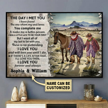 Cowboy The Day I Met You I Love You Personalized - Horizontal Poster - Owl Ohh - Owl Ohh