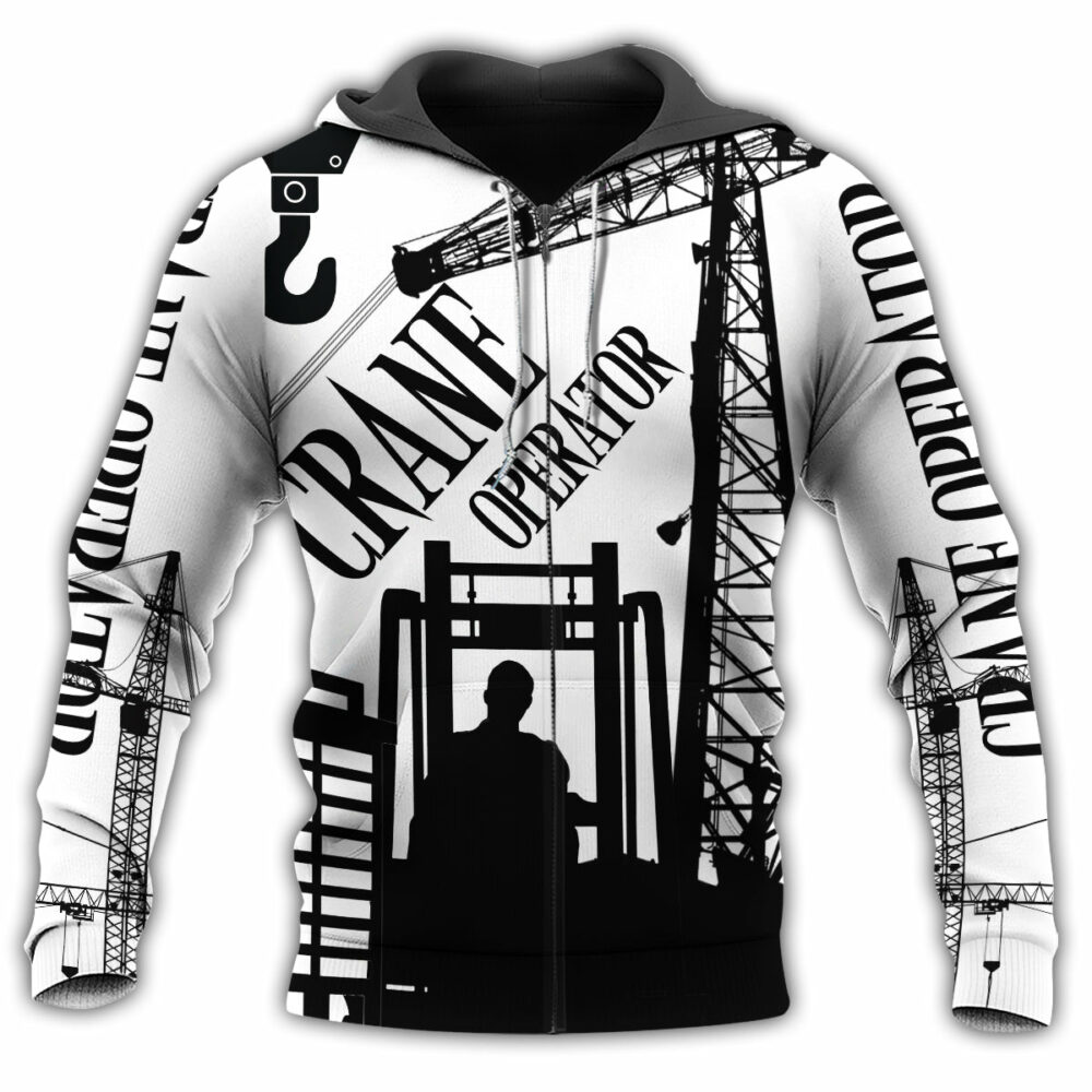 Crane Operator Black And White Style - Hoodie - Owl Ohh - Owl Ohh