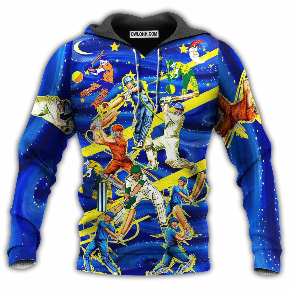 Cricket Lets Play Cricket Blue Night - Hoodie - Owl Ohh - Owl Ohh