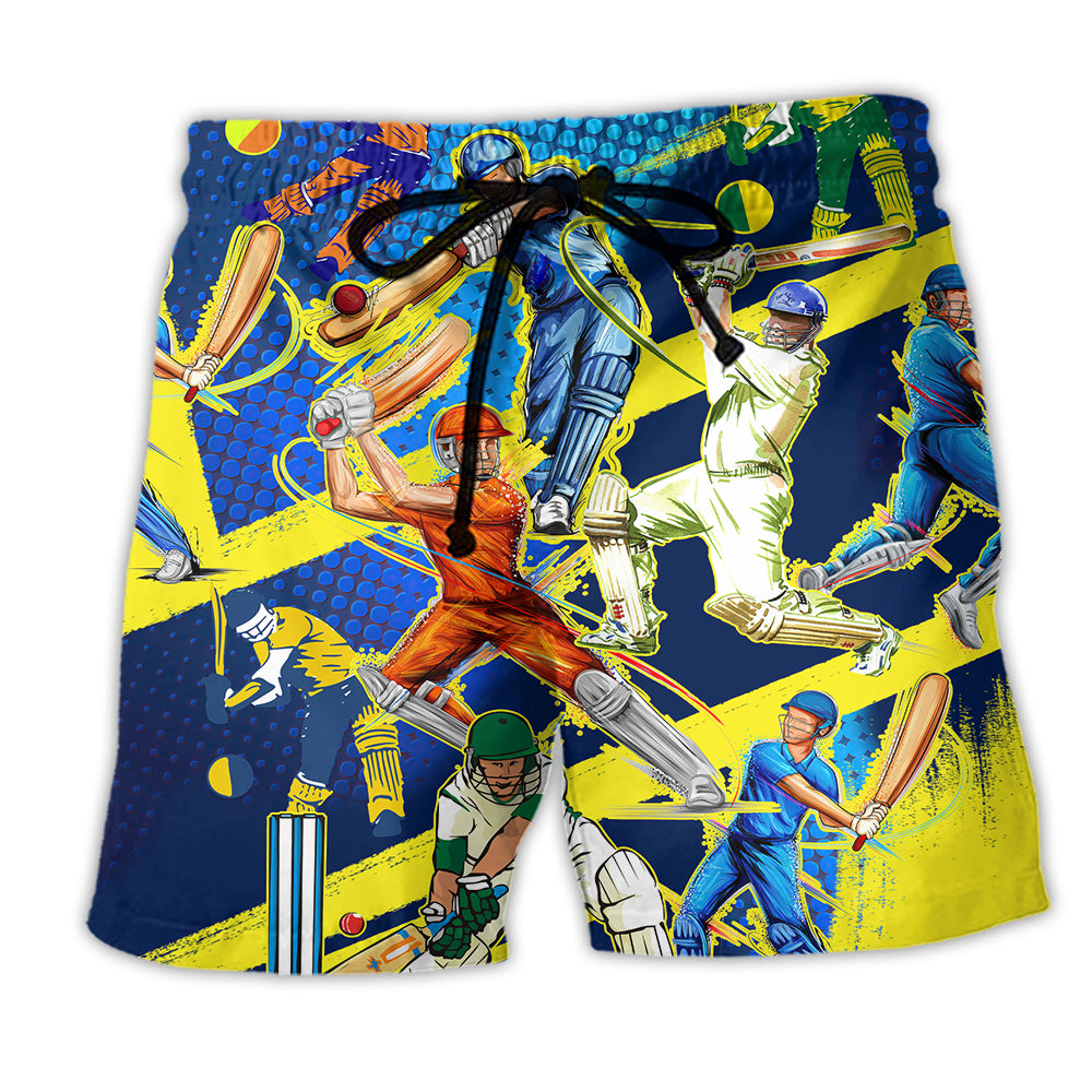 Cricket Lets Play Cricket Colorful - Beach Short - Owl Ohh - Owl Ohh