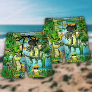 Crocodile Loves Beer Everyday Funny - Beach Short - Owl Ohh - Owl Ohh