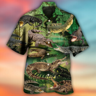 Crocodile Fall In Love - Hawaiian Shirt - Owl Ohh for men and women, kids - Owl Ohh