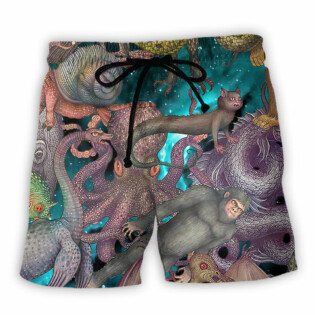 Animals Cool Make It Scared - Beach Short - Owl Ohh - Owl Ohh