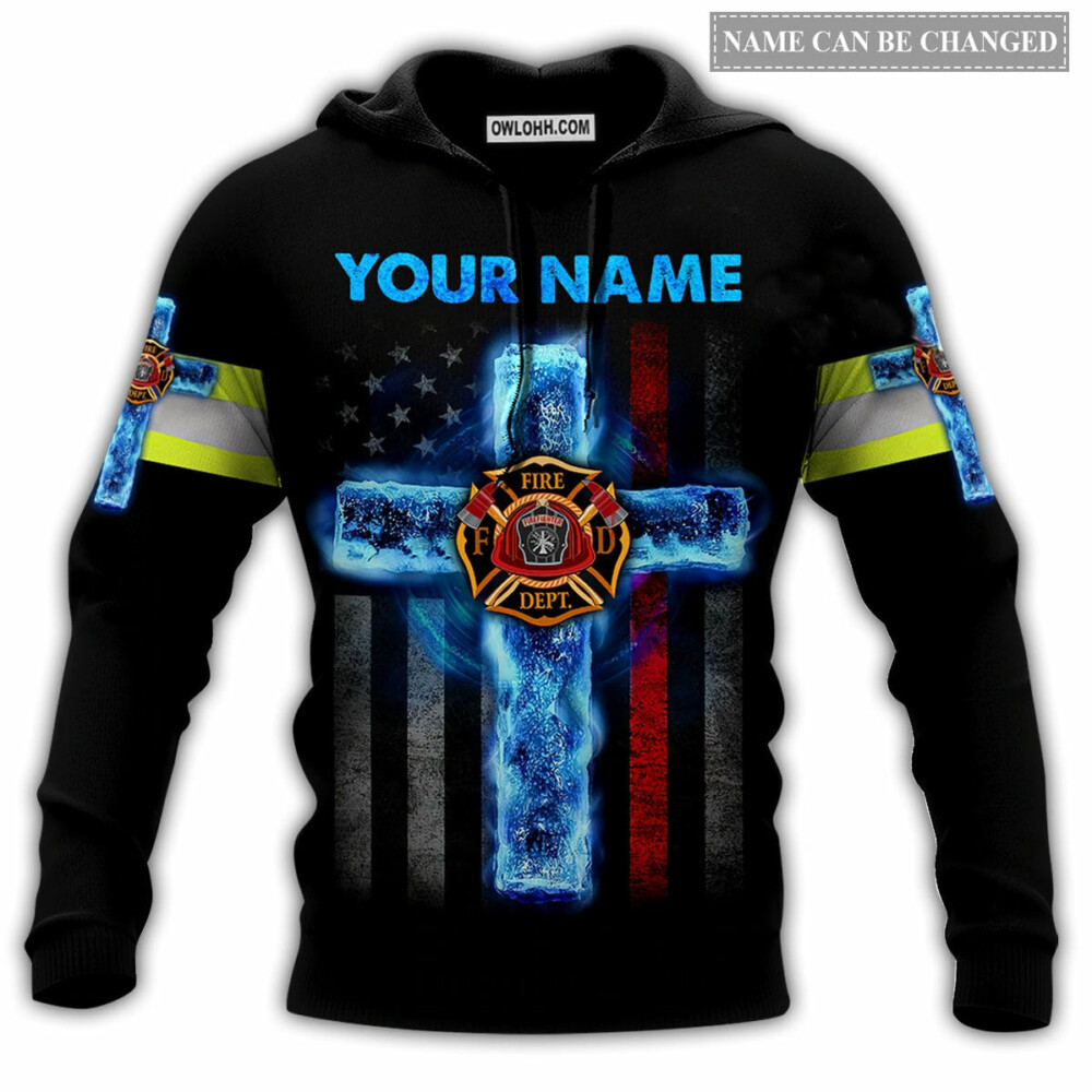 Firefighter And Jesus Side By Side - Hoodie - Owl Ohh - Owl Ohh