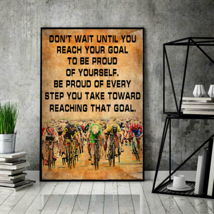 Cycling Reaching That Goal - Vertical Poster - Owl Ohh - Owl Ohh