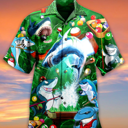 Shark It Takes Lots Of Balls To Play Pool Cool - Hawaiian Shirt - Owl Ohh - Owl Ohh