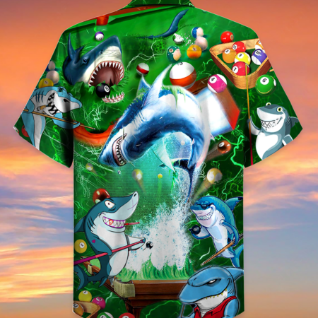 Shark It Takes Lots Of Balls To Play Pool Cool - Hawaiian Shirt - Owl Ohh - Owl Ohh
