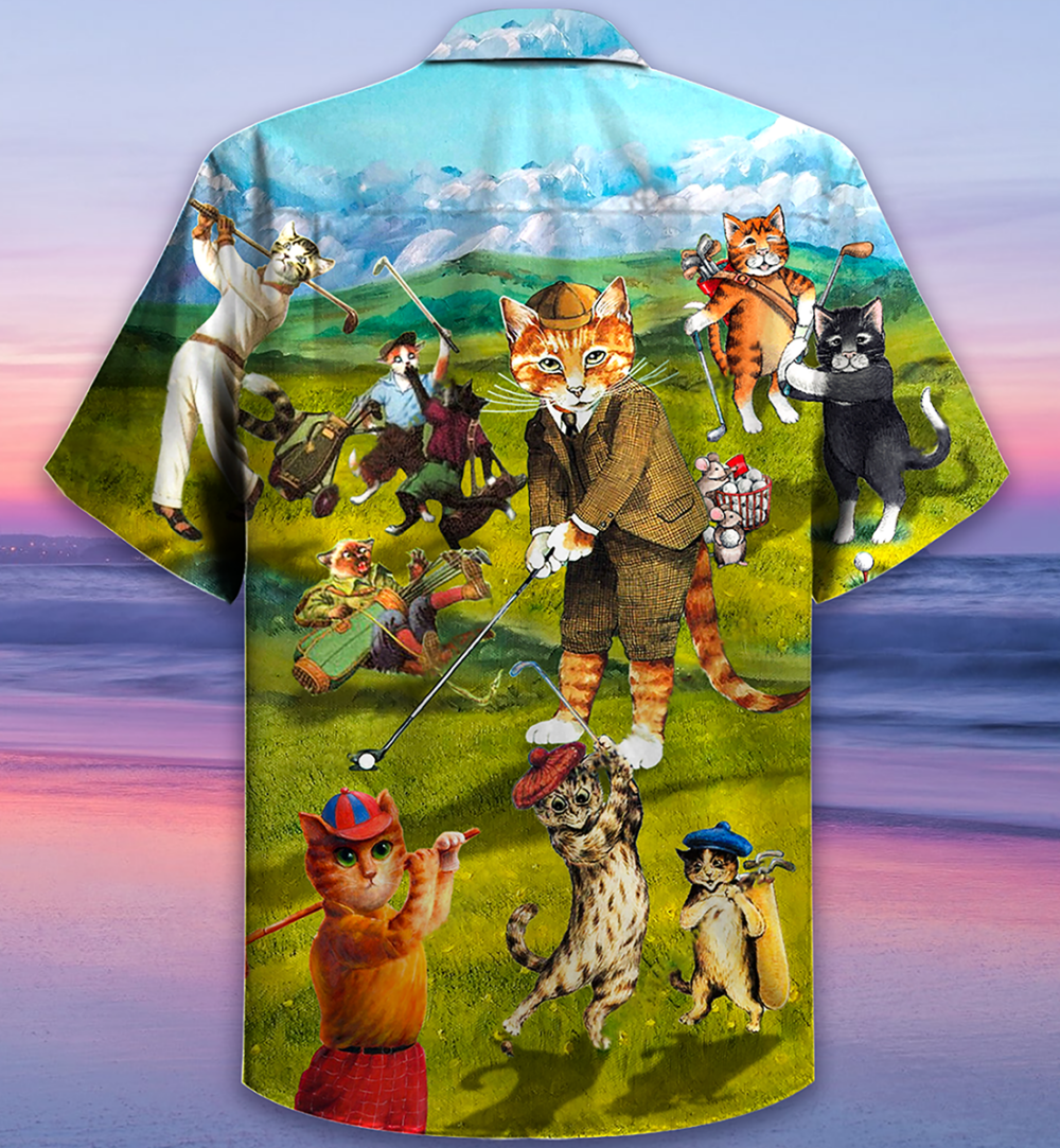 Golf Cats That What I Do I Play Golf And I Know Thing - Hawaiian Shirt - Owl Ohh - Owl Ohh
