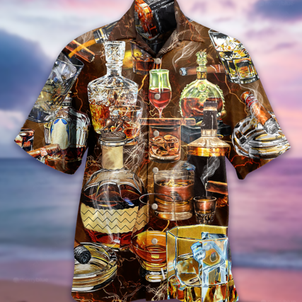 Wine Happiness Is Whisky - Hawaiian Shirt - Owl Ohh - Owl Ohh