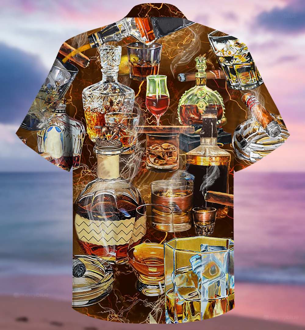 Wine Happiness Is Whisky - Hawaiian Shirt - Owl Ohh - Owl Ohh