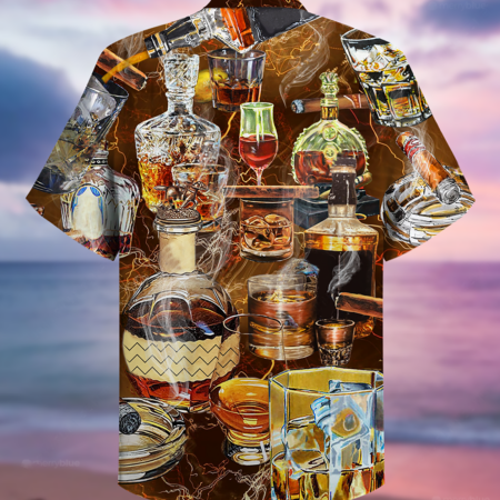 Wine Happiness Is Whisky - Hawaiian Shirt - Owl Ohh - Owl Ohh