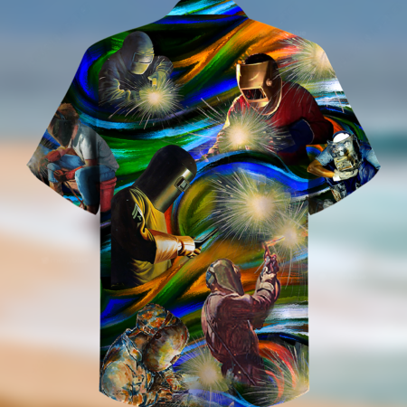Welder Yes I Know I Am On Fire, Let Me Finish This Weld - Hawaiian Shirt - Owl Ohh - Owl Ohh
