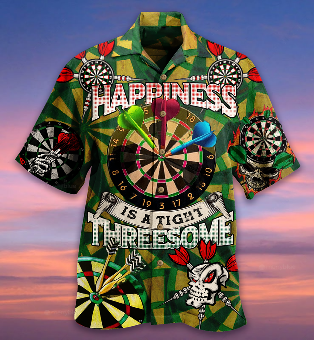 Darts Happiness Is A Tight Threesome Green Vintage - Hawaiian Shirt - Owl Ohh - Owl Ohh