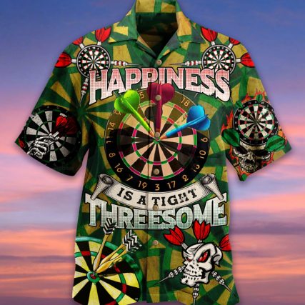 Darts Happiness Is A Tight Threesome Green Vintage - Hawaiian Shirt - Owl Ohh - Owl Ohh