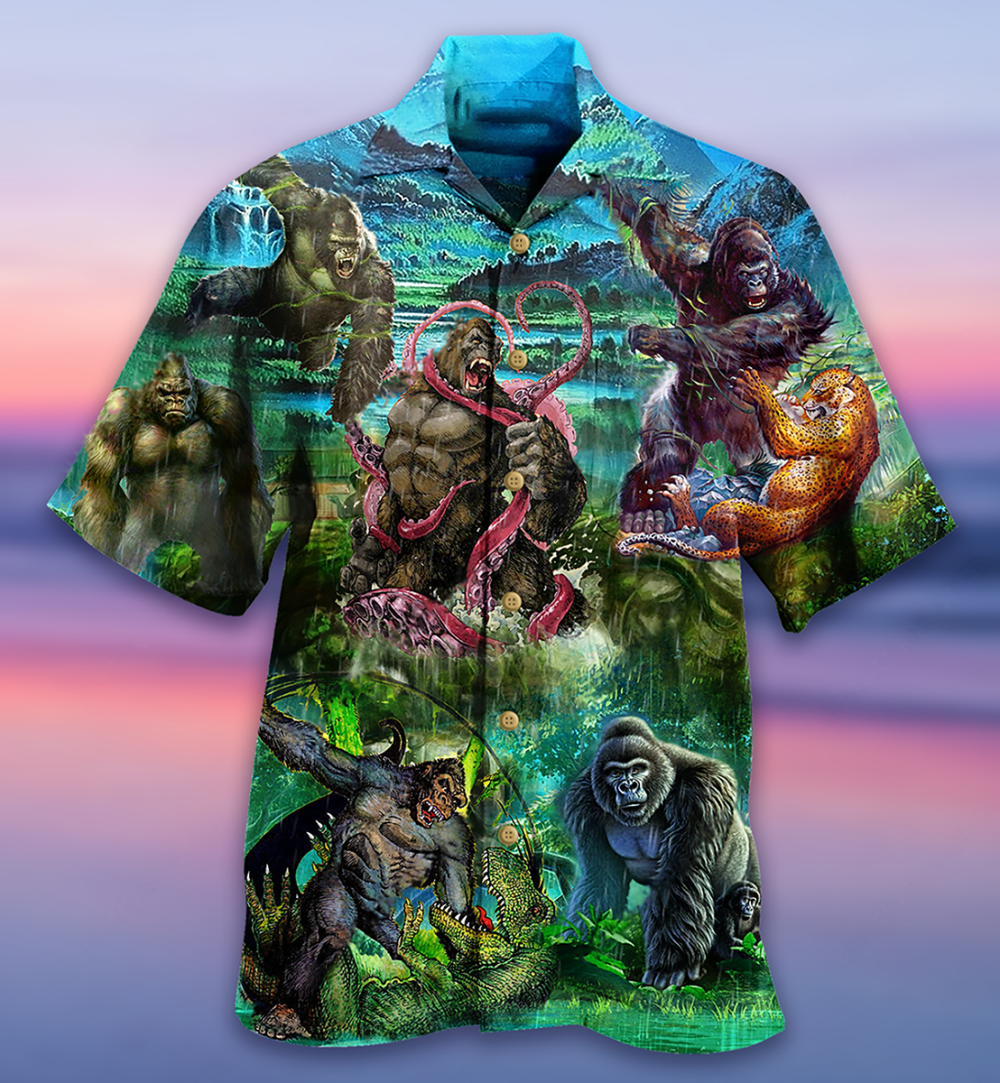 Gorilla Is The King Of The Jungle Cool - Hawaiian Shirt - Owl Ohh - Owl Ohh
