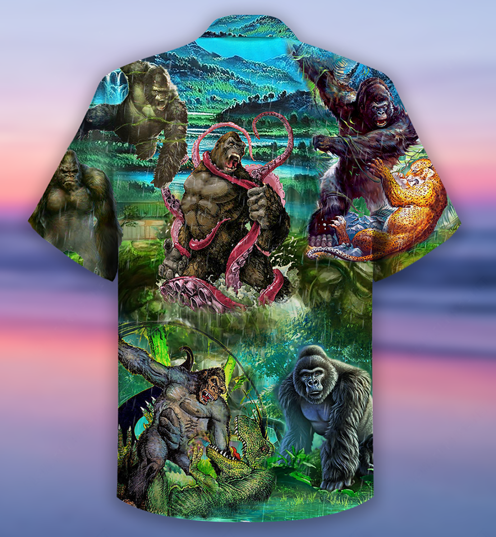Gorilla Is The King Of The Jungle Cool - Hawaiian Shirt - Owl Ohh - Owl Ohh