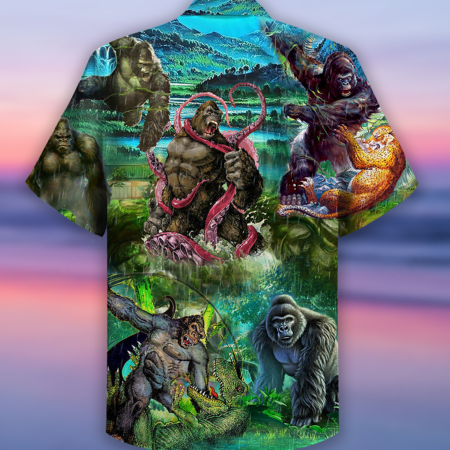 Gorilla Is The King Of The Jungle Cool - Hawaiian Shirt - Owl Ohh - Owl Ohh