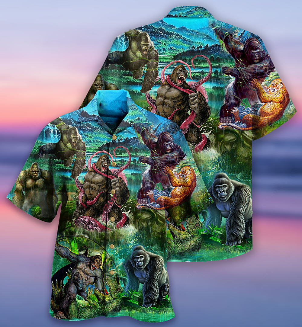 Gorilla Is The King Of The Jungle Cool - Hawaiian Shirt - Owl Ohh - Owl Ohh