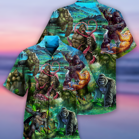 Gorilla Is The King Of The Jungle Cool - Hawaiian Shirt - Owl Ohh - Owl Ohh