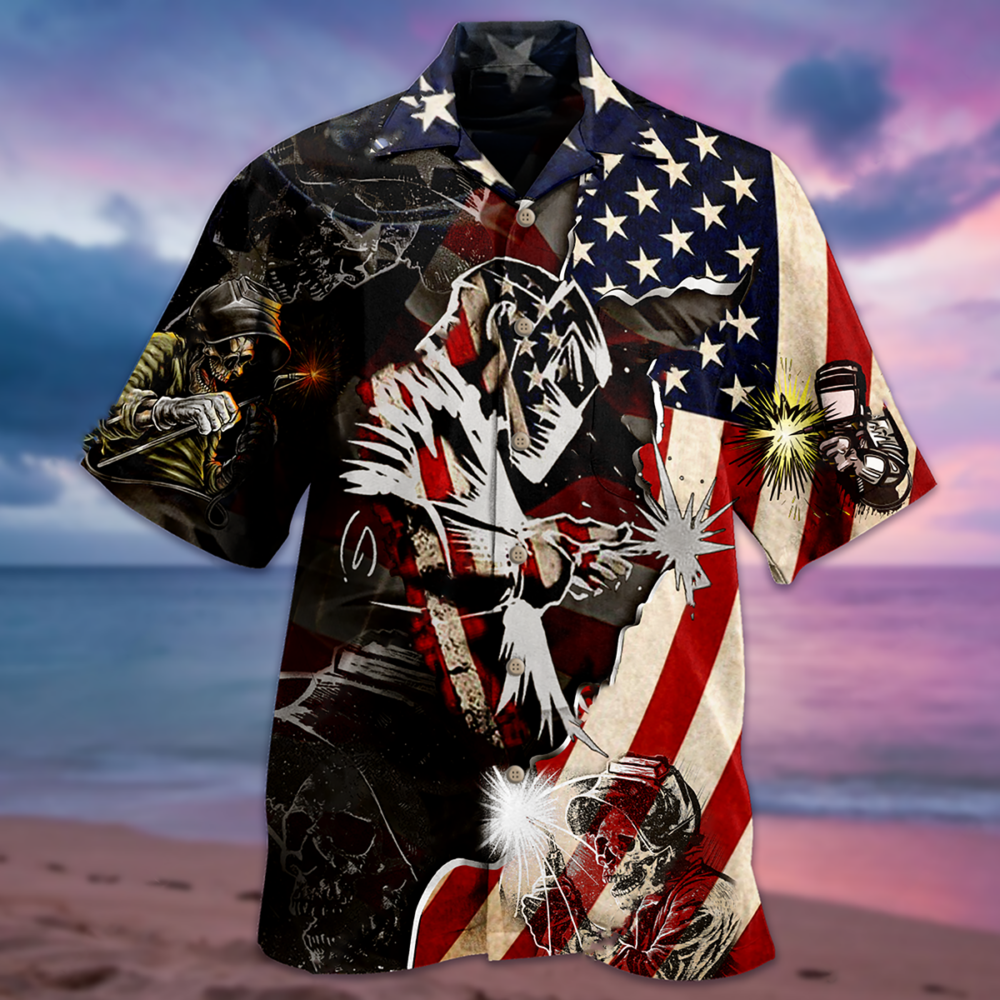 Welder Patriotic - Hawaiian Shirt - Owl Ohh - Owl Ohh