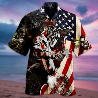 Welder Patriotic - Hawaiian Shirt - Owl Ohh - Owl Ohh