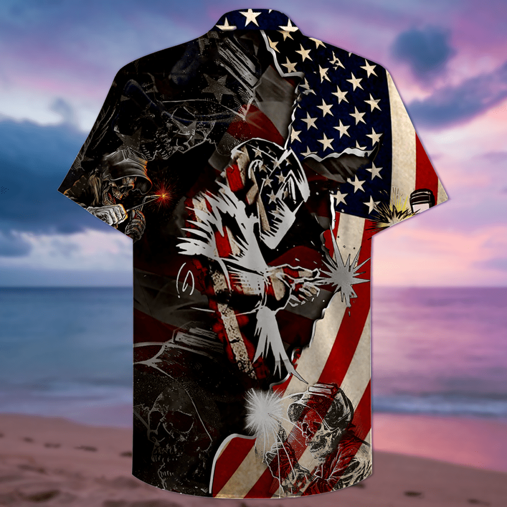 Welder Patriotic - Hawaiian Shirt - Owl Ohh - Owl Ohh