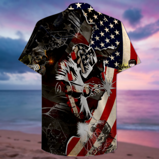 Welder Patriotic - Hawaiian Shirt - Owl Ohh - Owl Ohh