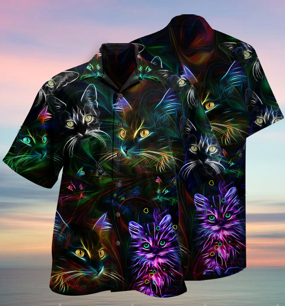 Cat Lovely Don't Care - Hawaiian Shirt - Owl Ohh - Owl Ohh