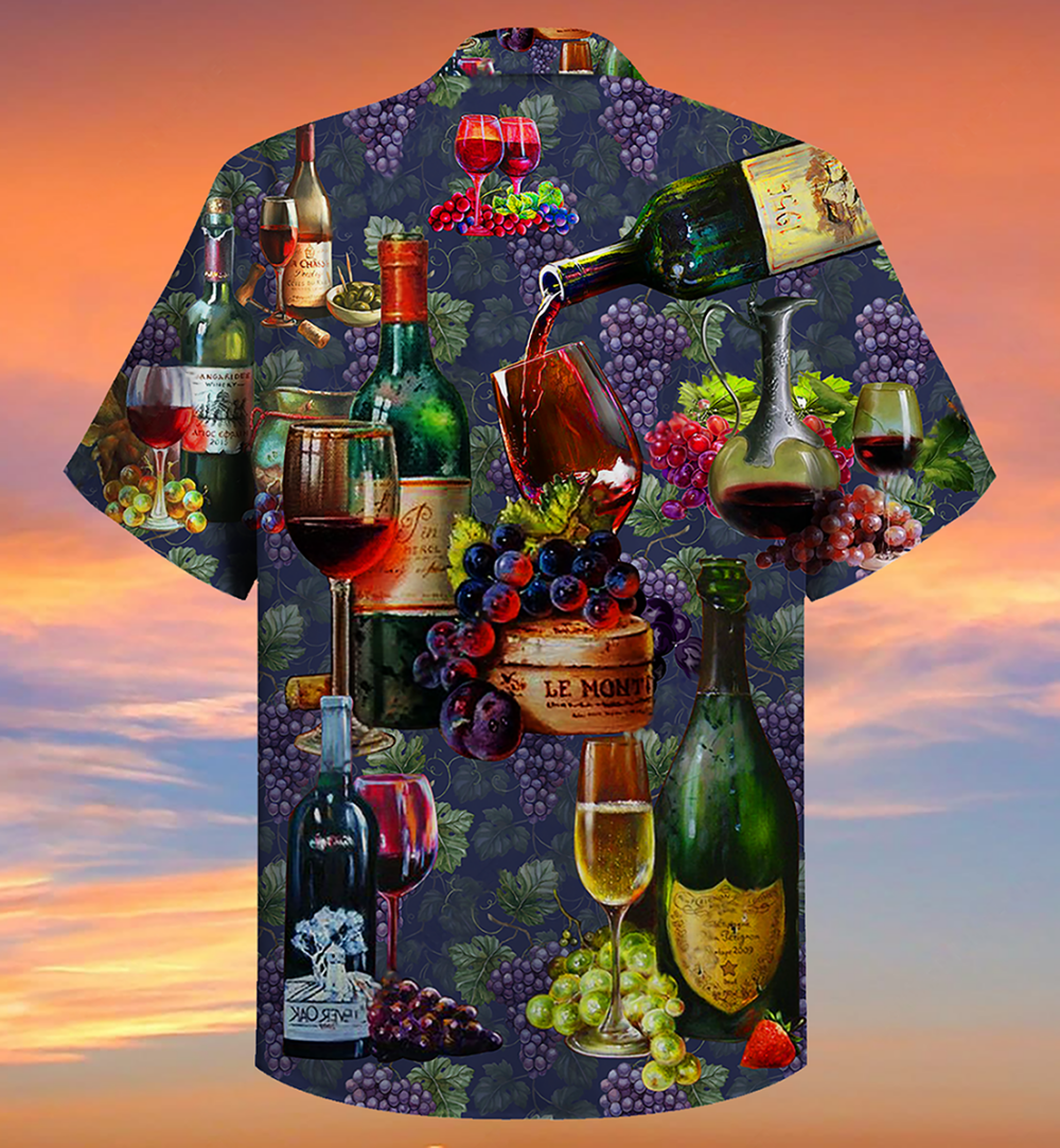 Wine Life Is Better With A Glass Of Wine Grape - Hawaiian Shirt - Owl Ohh - Owl Ohh