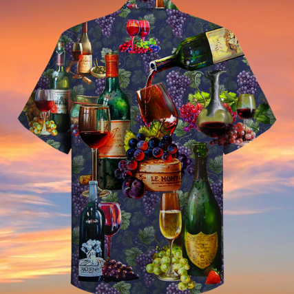 Wine Life Is Better With A Glass Of Wine Grape - Hawaiian Shirt - Owl Ohh - Owl Ohh