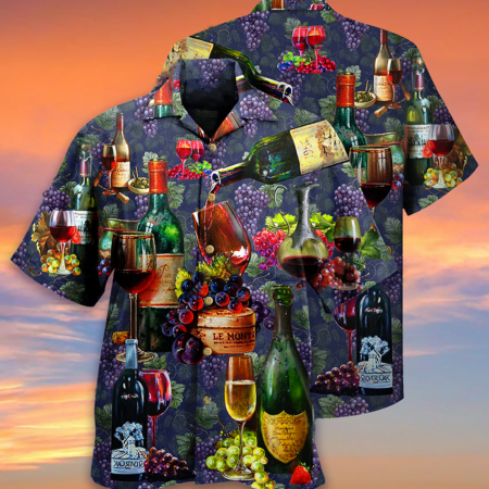 Wine Life Is Better With A Glass Of Wine Grape - Hawaiian Shirt - Owl Ohh - Owl Ohh
