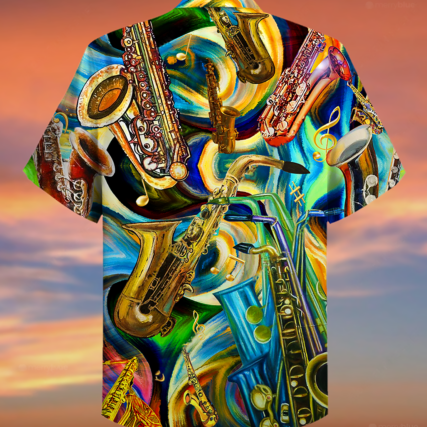 Saxophone Music Saxophone Is My Second Language - Hawaiian Shirt - Owl Ohh - Owl Ohh