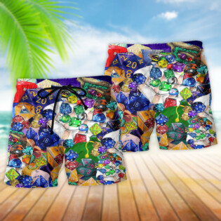 D20 Always Examine The Dice Beautiful - Beach Short - Owl Ohh - Owl Ohh