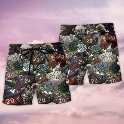 D20 Dice Dark Vibe - Beach Short - Owl Ohh - Owl Ohh