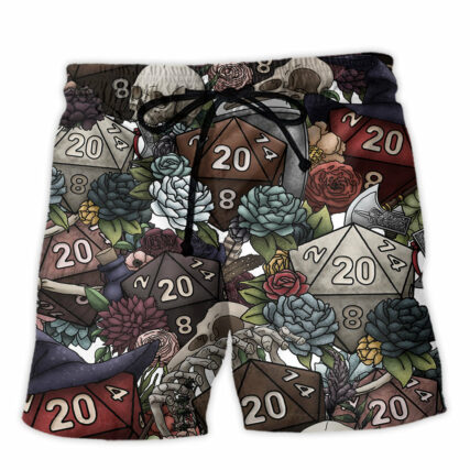 D20 Dice Dark Vibe - Beach Short - Owl Ohh - Owl Ohh