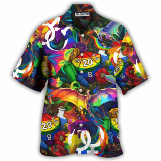 LGBT D20 Dice Dragon Style - Hawaiian Shirt - Owl Ohh for men and women, kids - Owl Ohh