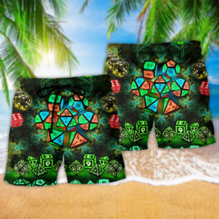 D20 Glowing Kaleidoscope Dice - Beach Short - Owl Ohh - Owl Ohh